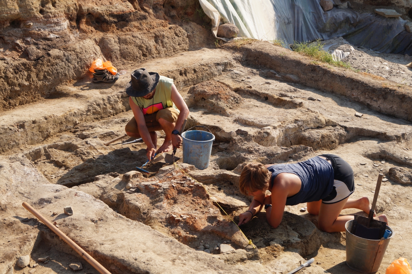 Archaeological excavation in progress.